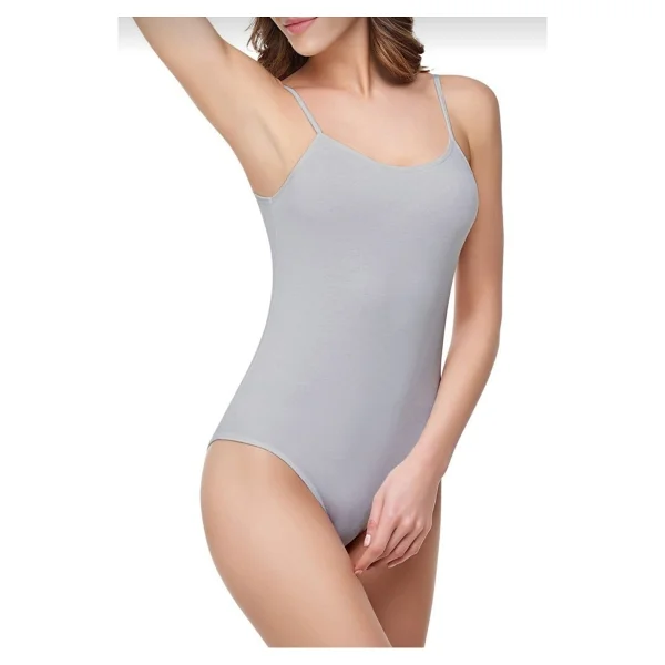 Tutku 0148 Bayan Ip Askılı Çıtçıtlı Body 6 Adet - M - Gri - Görsel 3
