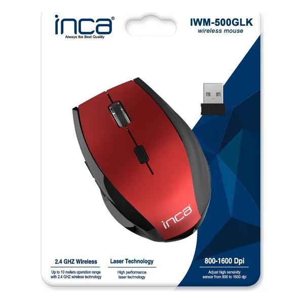 Inca Iwm-500glk Kırmızı Wireless Lazer Mouse - Görsel 5