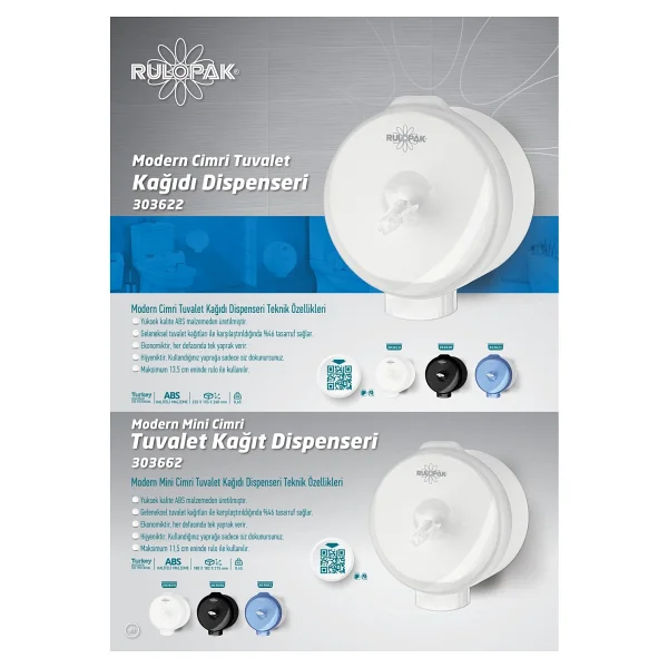 Rulopak Modern Cimri Siyah Tuvalet Kağıdı Dispenseri - Görsel 8