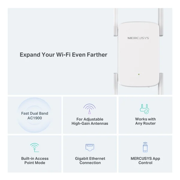 Mercusys Me50g 1900 Mbps Range Extender - Görsel 3