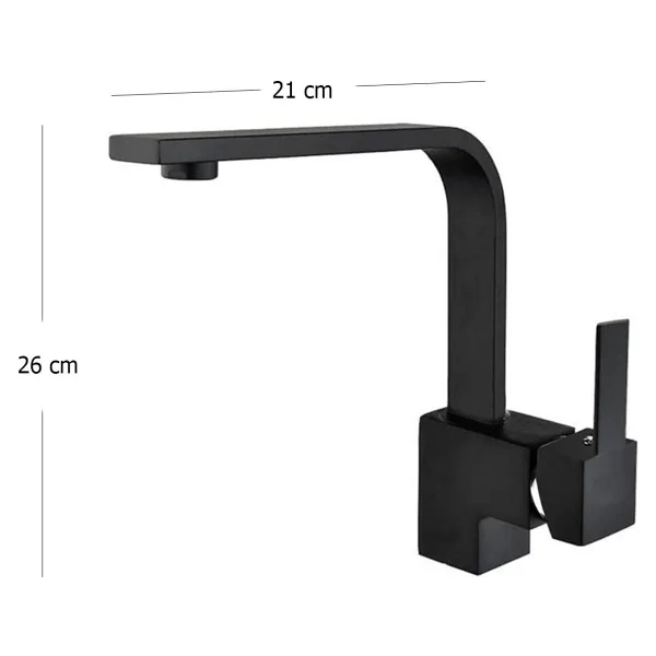 Sardıcı Montana Series Kare Siyah Lavabo Bataryası Beş Yıl Garantili - Görsel 2