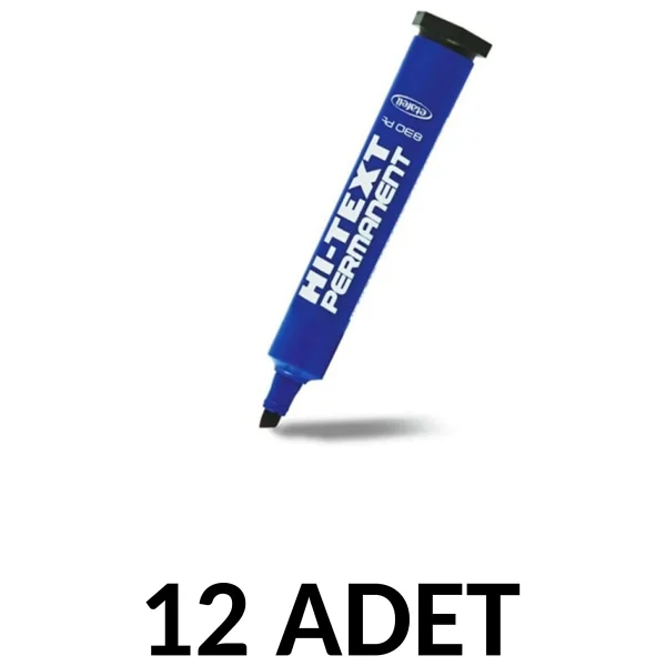 Hi-Text 830 Kesik Uçlu Mavi 12'li Permanent Marker Kalem - Görsel 5