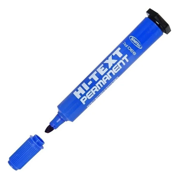 Hi-Text 830 Kesik Uçlu Mavi 12'li Permanent Marker Kalem - Görsel 3