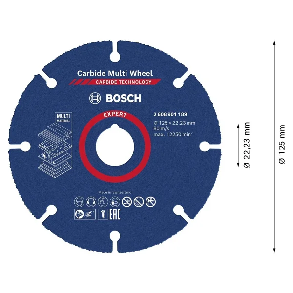 Bosch Expert Carbide Multi Wheel 125 Mm, 22,23 Mm Kesici Disk - 2608901189 - Görsel 2