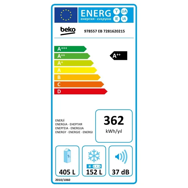 Beko 978557 Eb Çift Kapılı No Frost Buzdolabı - Görsel 2