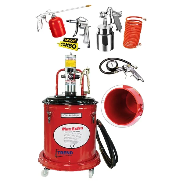Max Extra Havalı Gres Pompası 30 Litre Ve 5 Parça Havalı Alet Seti - Görsel 2