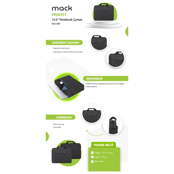 Mack Procity Business Mcc-009 15.6" Laptop Çantası - Görsel 7