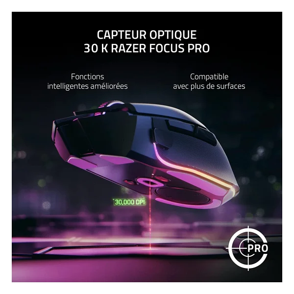 Razer Basilisk V3 Pro Rz01-04620100-R3g1 Siyah RGB Optik Kablolu/Kablosuz Oyuncu Mouse - Görsel 5