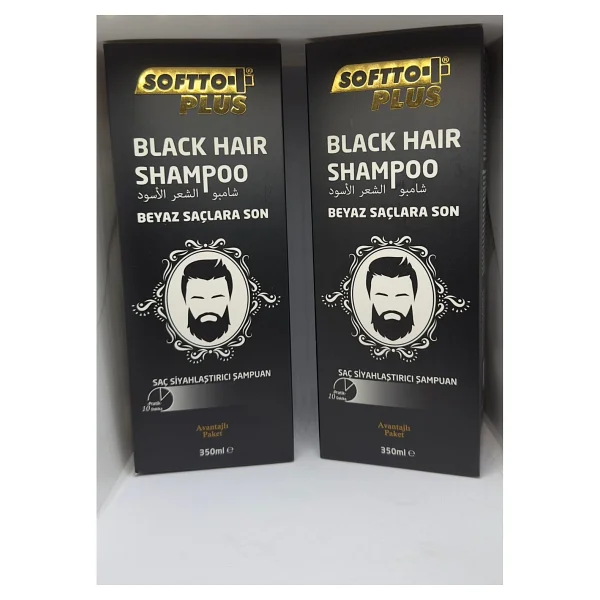 Softto+Plus Black Hair Shampoo 2'li Paket Siyahlaştırıcı Şampuan - 1 - Görsel 3