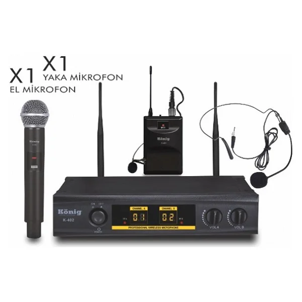 König K-402 1 El 1 Yaka 2 Kanal Uhf Telsiz Mikrofon - Görsel 2