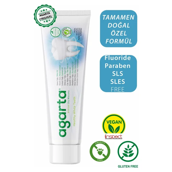 Agarta Doğal Bitki Özlü Tam Koruma Beyazlatıcı 100 Ml 3 Adet Florürsüz Diş Macunu - Görsel 4