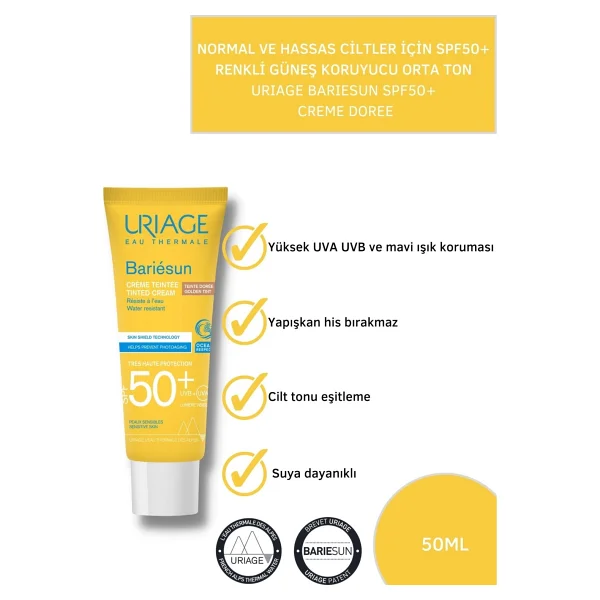 Urıage Uriage Bariesun Nemlendirici Güneş Kremi SPF50+ Hassas Ciltler İçin 50 ml Suya Dayanıklı - Görsel 2