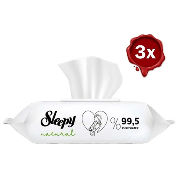 Sleepy Natural Yenidoğan 90 Yaprak 3'lü Paket Islak Mendil - Görsel 2