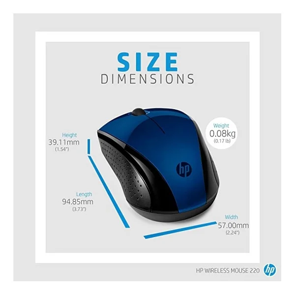 Hp 220 7kx11aa Mavi Kablosuz Optik Mouse - Görsel 3
