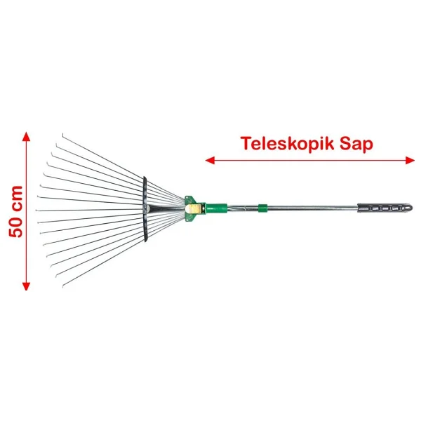Eltu R4c02 Tırmık Metal Teleskopik Saplı Çim Tırmığı - Görsel 2