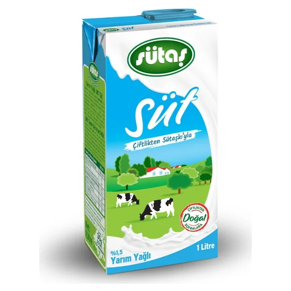 Sütaş Yarım Yağlı 1 Lt Süt - Görsel 3