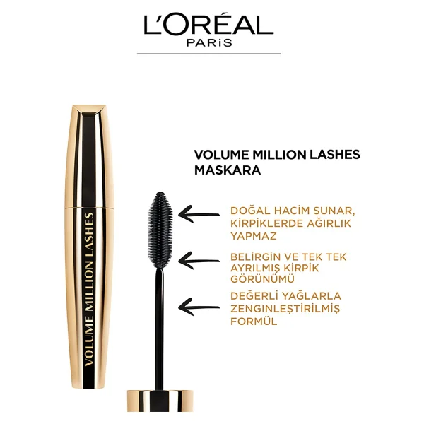 L'oreal Paris Volume Millions Lashes 2 Adet Siyah Maskara - Görsel 3