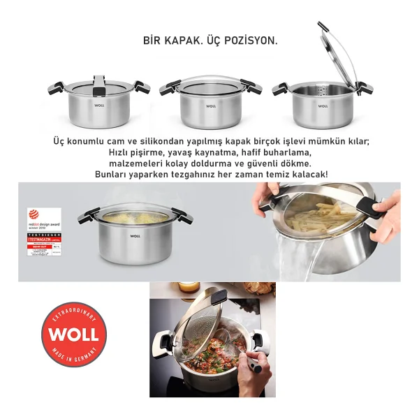 Woll Concept Pro 24 cm Sığ Çelik Tencere - Görsel 4
