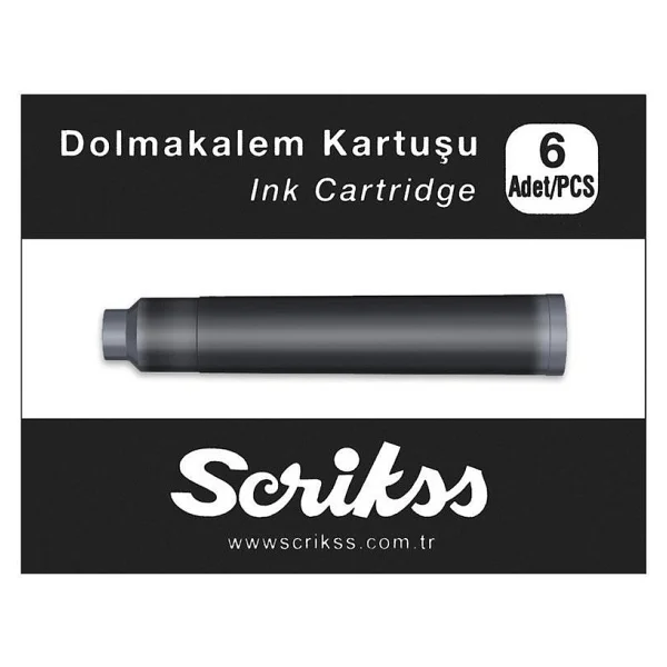 Scrikss Dolma Kalem Kartuşu Siyah 3'lü - Görsel 2