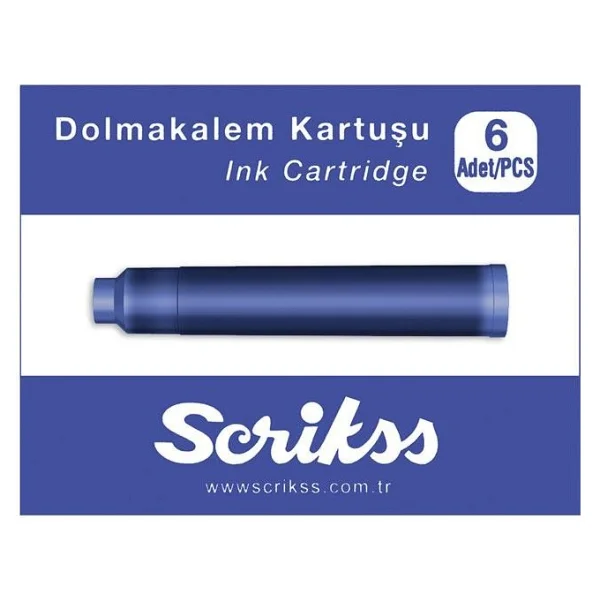 Scrikss Dolma Kalem Kartuşu Mavi Ve Siyah 2'li - Görsel 2
