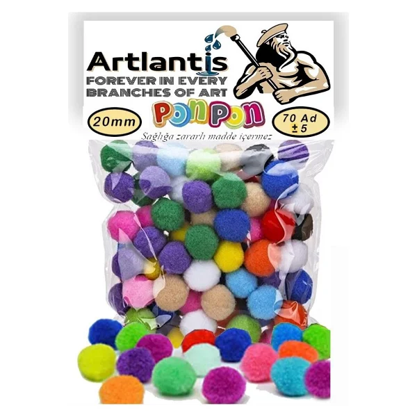 Artlantis Ponpon 20 Mm 70'li 1 Paket Karışık Renk Pon Pon 20 Mm Pompom 2 Cm - Renkli - Görsel 6