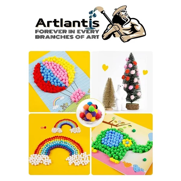 Artlantis Ponpon 20 Mm 70'li 1 Paket Karışık Renk Pon Pon 20 Mm Pompom 2 Cm - Renkli - Görsel 3
