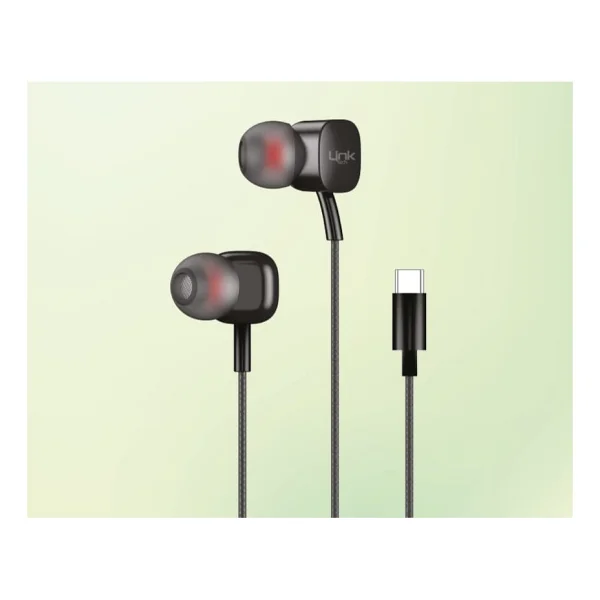 Linktech H16 Siyah Type-C Kablolu Kulak İçi Kulaklık - Görsel 6