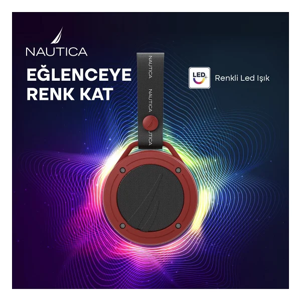 Nautica S20 Kırmızı-Siyah Bluetooth Hoparlör - Görsel 4