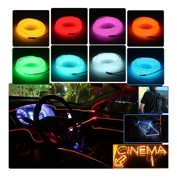 C9 RGB Araç Içi Atmosfer Ambiyans Ip Neon Torpido LED 3 Metre USB Girişli - Görsel 3