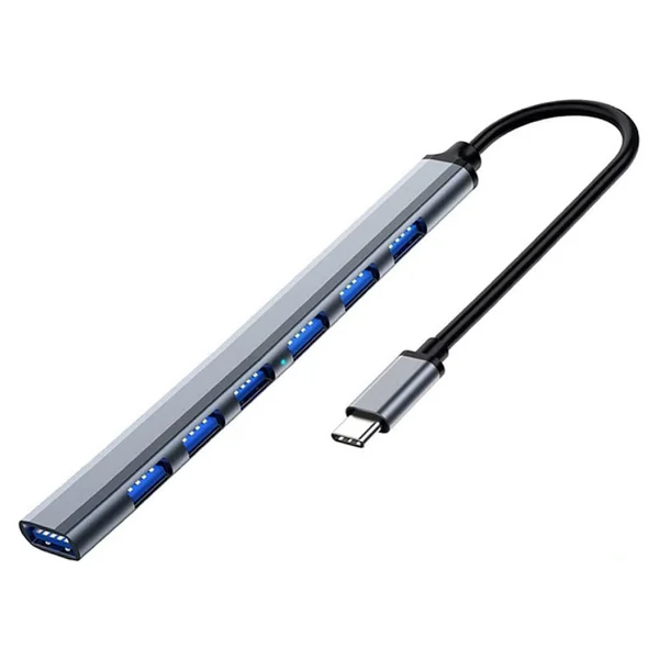 Coverzone Type-C USB 3.0 7 Portlu Hub Otg Çoğaltıcı PC Telefon Bilgisayar Uyumlu Veri Aktarımı Mouse Klavye Bağlantısı Ads303c - Görsel 4