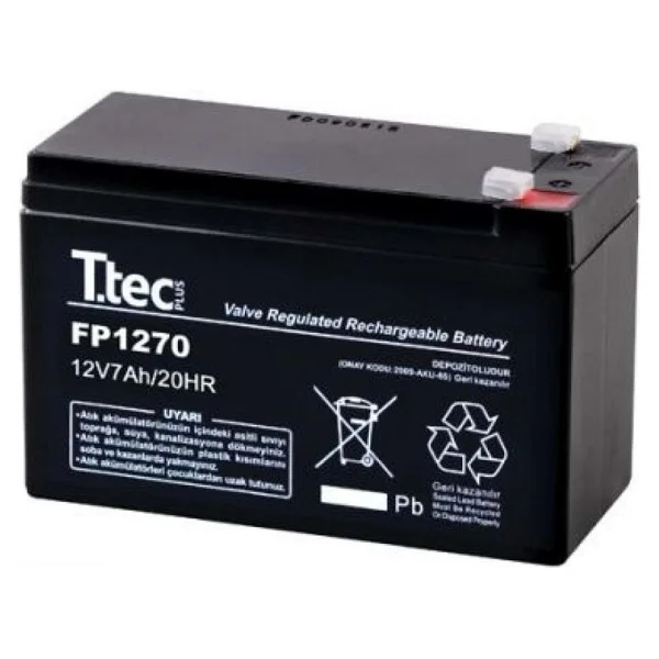 Ttec 12v 7ah Bakımsız Kuru Aku - Görsel 2