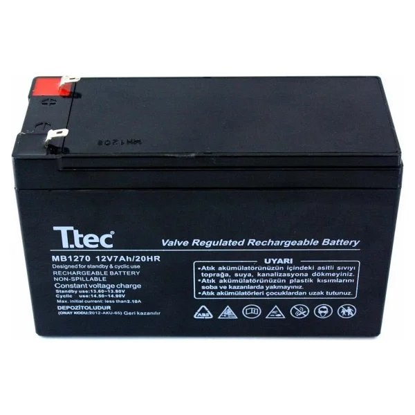 Ttec 12v 7ah Bakımsız Kuru Aku - Görsel 3
