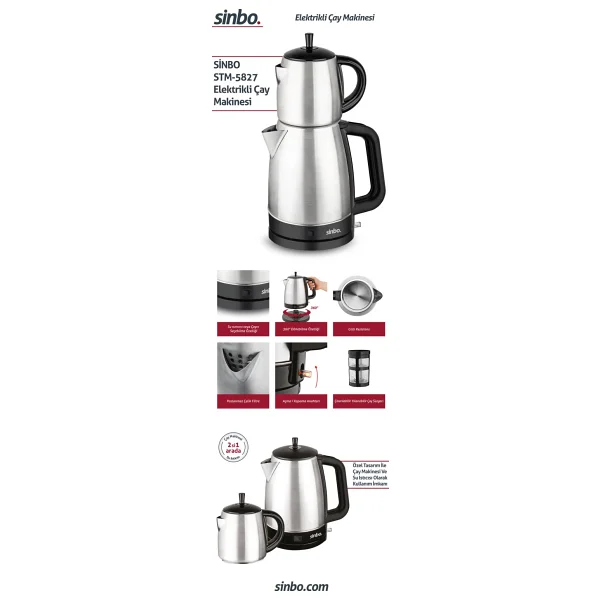 Sinbo Stm-5827 2200 W Çelik Çay Makinesi - Görsel 3