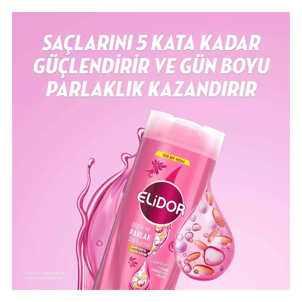 Elidor Superblend Güçlü Ve Parlak Şampuan 400 Ml + Serum Bakım Kremi 200 Ml - Görsel 2