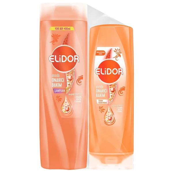 Elidor Onarıcı Şampuan 400 Ml + Saç Bakım Kremi 200 Ml - Görsel 2