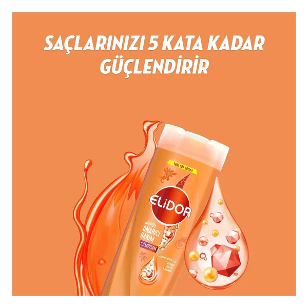 Elidor Onarıcı Şampuan 400 Ml + Saç Bakım Kremi 200 Ml - Görsel 2