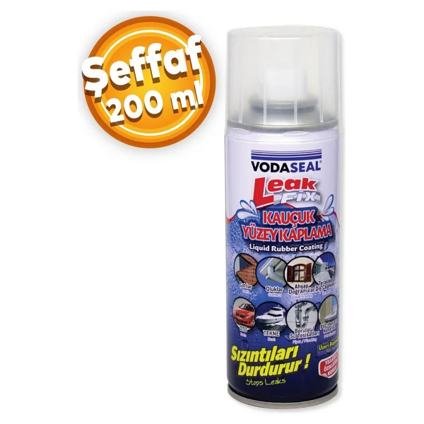 Vodaseal Leak Fix Su Geçirmez Sızdırmaz Sızıntı Önleyici Kauçuk Kaplama Izolasyon Şeffaf Sprey 200 Ml - Görsel 6