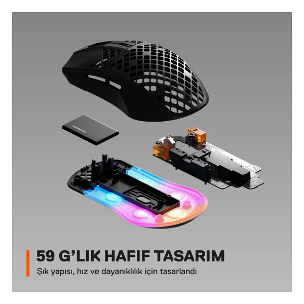 Steelseries Aerox 3 RGB Optik Kablolu Oyuncu Mouse - Görsel 2