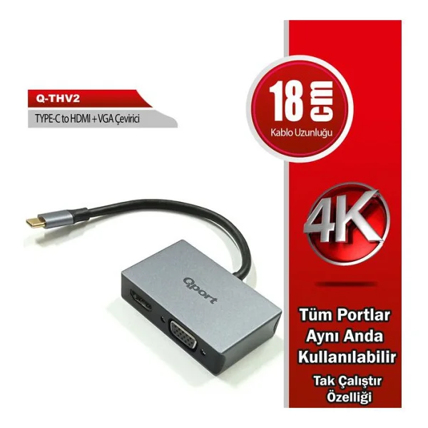 Qport Q-Thv2 Type-C Dönüştürücü - Görsel 3