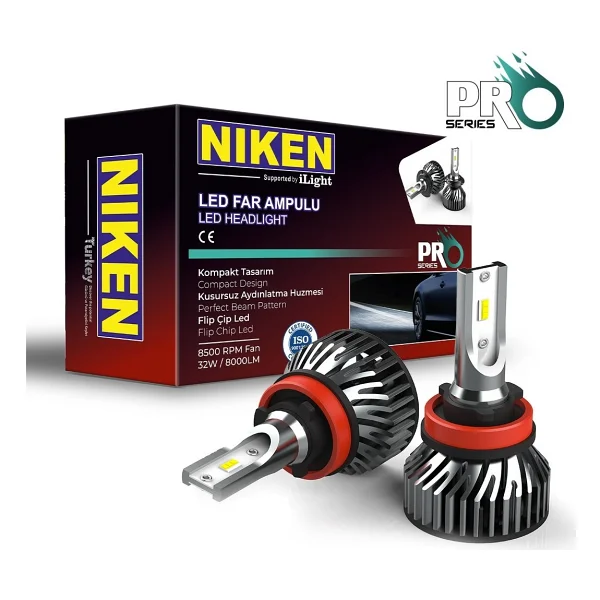 Niken 9012 Hır2 LED Xenon Far Aydınlatma Seti Şimşek Etkili Niken Pro 6400lm - Görsel 5