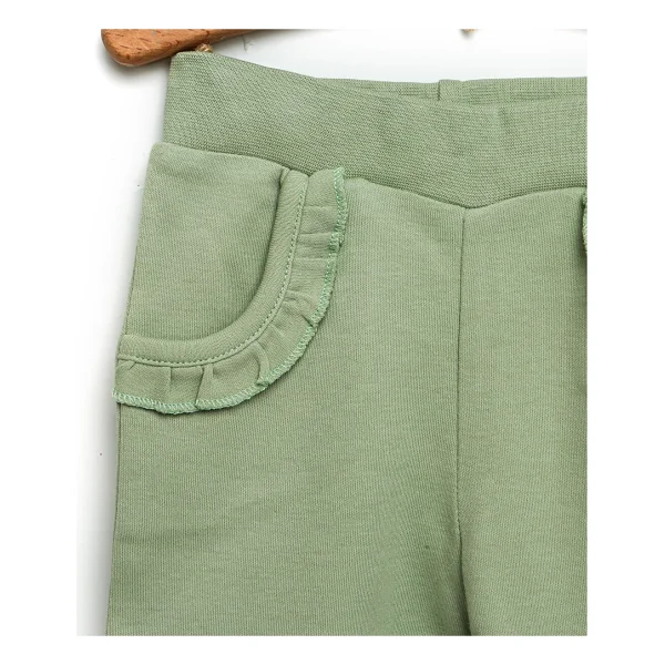 Hellobaby Basic Kız Bebek Fırfırlı Cepli 2'li Patiksiz Alt - 3 Yaş - Açık Yeşil - Görsel 3