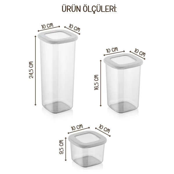 Vienev 18li Renkli Etiketli Kare Erzak Saklama Kabı Seti Beyaz 6x(1,75 Lt - 1,2 Lt - 0,55 Lt) - Görsel 5