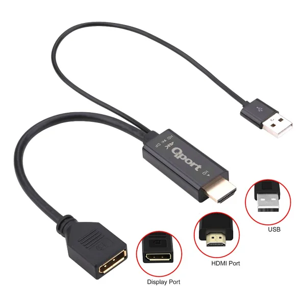 Qport Q-Dpx Hdmı To Displayport Dönüştürücü - Görsel 3