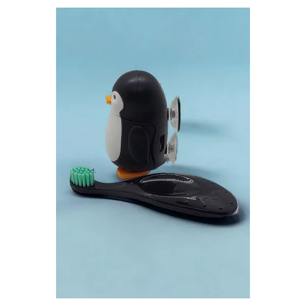 R.O.C.S. Baby Neon 0-3 Yaş Diş Fırçası Turkuaz Ve Flipper Hijyenik Saklama Kabı Seti - Penguen - Görsel 2