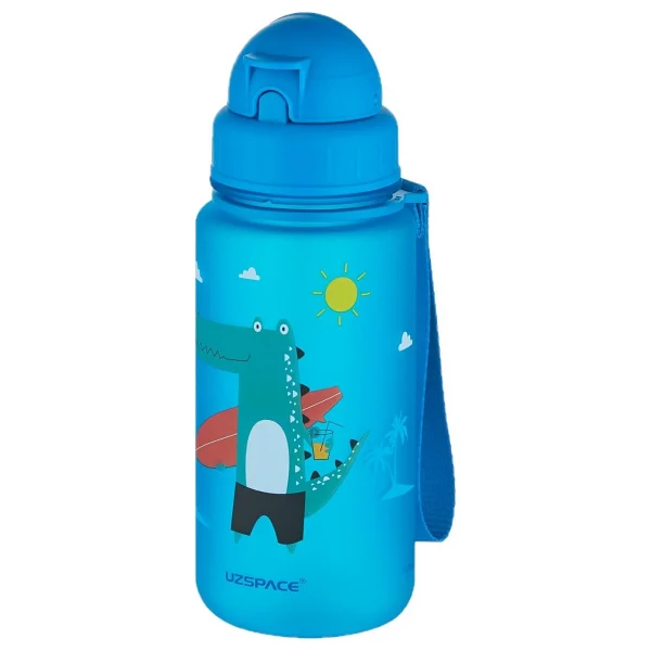 Uzspace Figürlü 400 Ml Pipetli Tritan Çocuk Su Matarası - Mavi - Görsel 8