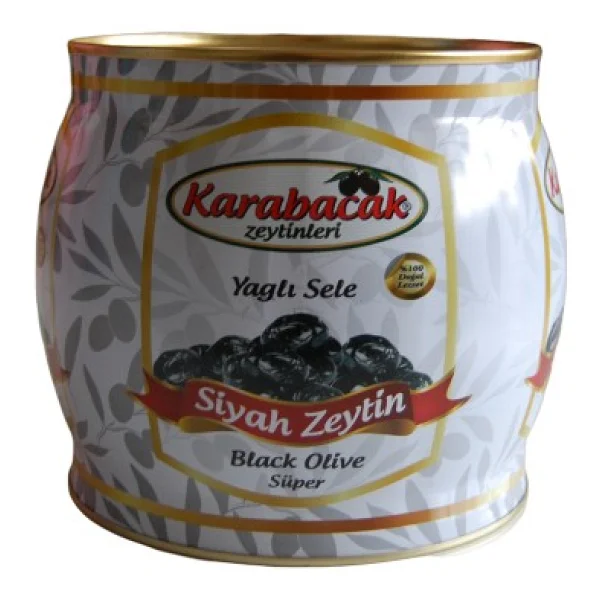 Karabacak Zeytinleri Yağlı Sele 2 Kg Süper Teneke Siyah Zeytin - Görsel 2