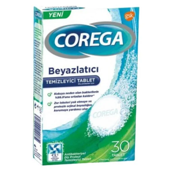 Corega Beyazlatıcı 30'lu 3 Adet Protez Temizleme Tableti - Görsel 2