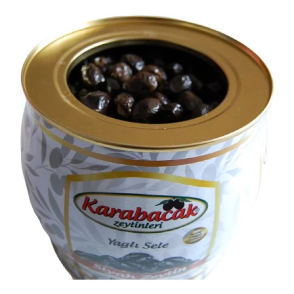 Karabacak Zeytinleri Yağlı Sele 2 Kg Süper Teneke Siyah Zeytin - Görsel 4
