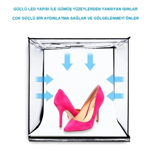 Puluz Pu5040 40x40 Cm LED Işıklı Ürün Çekim Çadırı - Görsel 3