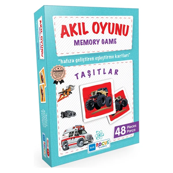 Blue Focus Memory Taşıtlar Akıl Oyunu 48 Parça - Görsel 4